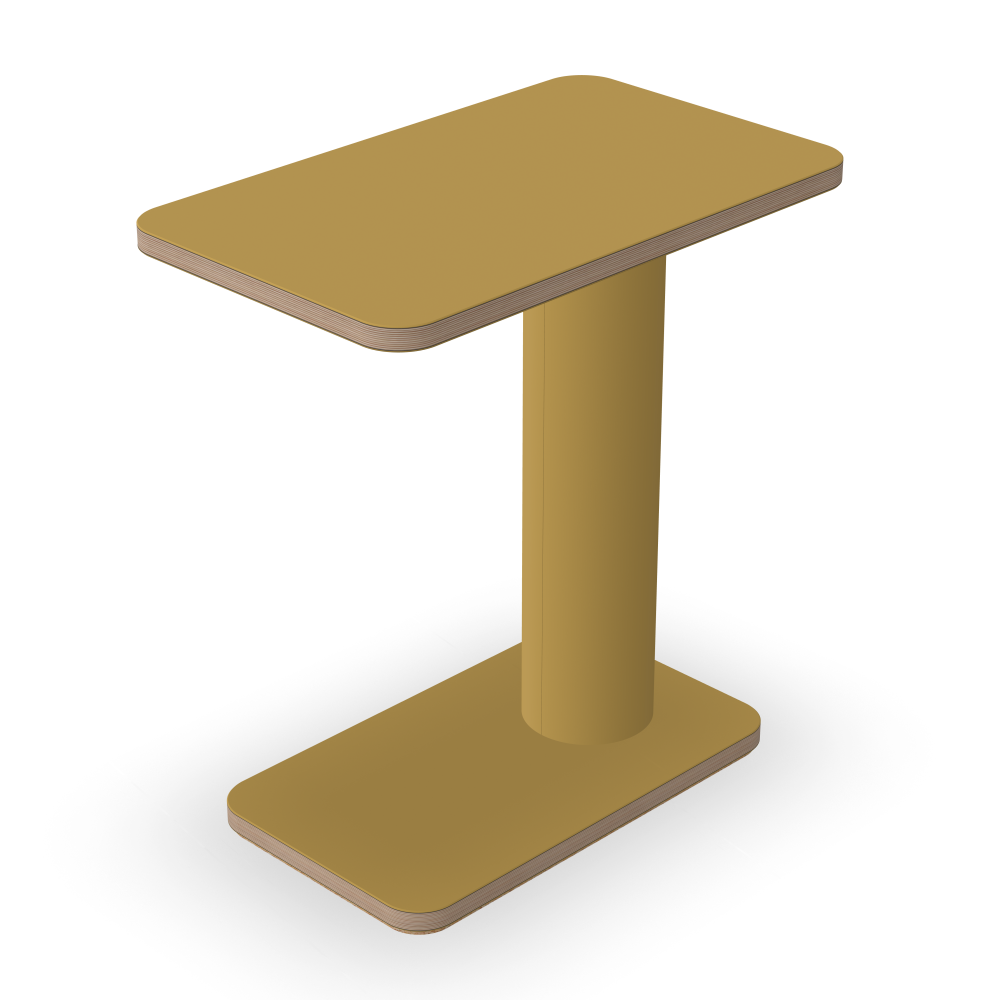 OFF-CUT Beistelltisch - Oberseite Linoleum, S588 Pure Linoleum - Form Rechteckig, L 34 × B 56 - Höhe 60 cm