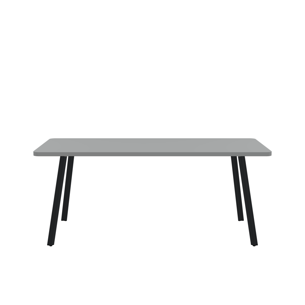 BEAM Table - Shape Square - Length 180.00 cm - Width 80.00 cm - Radius 5.00 cm - Thickness 3 cm - Freeform 1.00000000 - Surface Linoleum, 4132 Ash - Core Laminboard - Edge Linoleum, 4132 Ash - Profile Edge 90° / BEAM Table Legs - Material and Colour Aluminium, powder-coated, Black grey (RAL 7021) - Profile strength Standard - Height 71 cm - Set 4 Legs