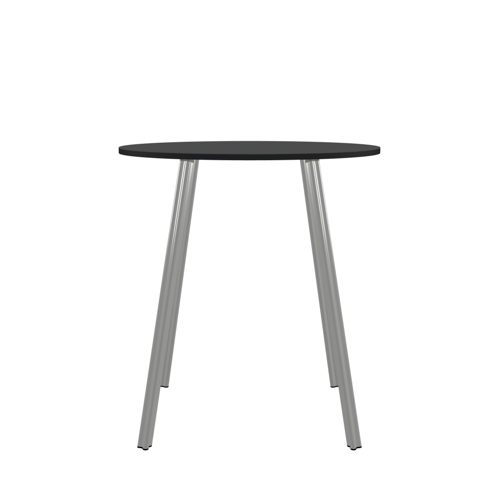 BEAM Table - Shape Round - Length 100.00 cm - Width 100.00 cm - Thickness 2.1 cm - Freeform 1.00000000 - Surface Linoleum, 4012 Basalt - Core MDF - Edge MDF, Black - Profile Edge 90° / BEAM Table Legs - Material and Colour Aluminium, matt anodised - Profile strength Standard - Height 102 cm - Set 4 Legs