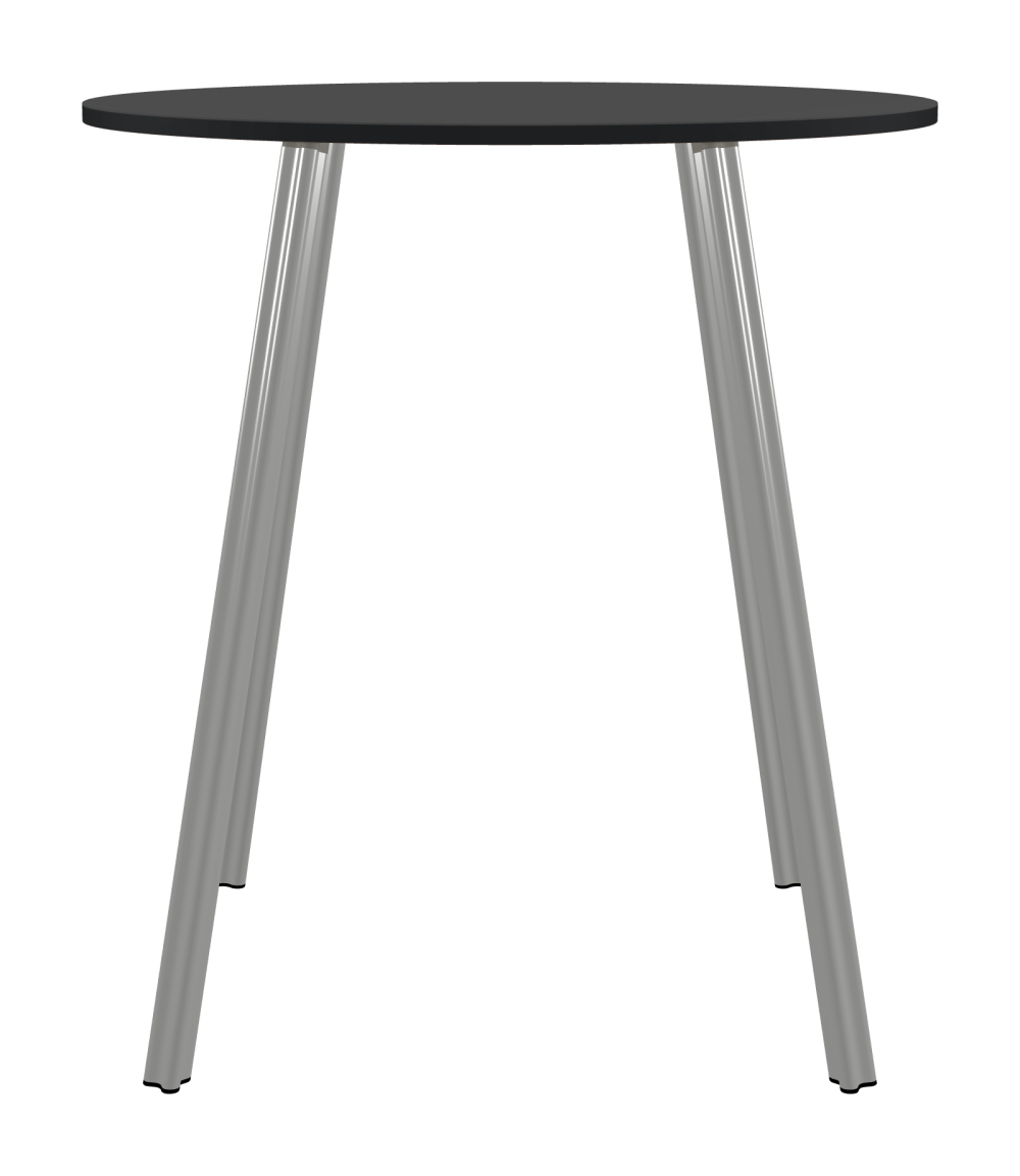 BEAM Table - Shape Round - Length 100,00 cm - Width 100,00 cm - Thickness 2.1 cm - Freeform 1.00000000 - Surface Linoleum, 4012 Basalt - Core MDF - Edge MDF, Black - Profile Edge 90° / BEAM Table Legs - Material and Colour Aluminium, matt anodised - Profile strength Standard - Height 102 cm - Set 4 Legs