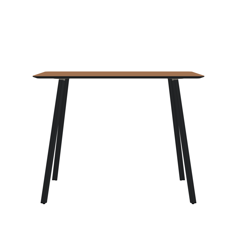 BEAM Table - Shape Square - Length 140.00 cm - Width 70.00 cm - Radius 4.00 cm - Thickness 2.1 cm - Freeform 1.00000000 - Surface Linoleum, 4003 Walnut - Core MDF - Edge MDF, Black - Profile Edge 25° / BEAM Table Legs - Material and Colour Aluminium, powder-coated, Black grey (RAL 7021) - Profile strength Standard - Height 102 cm - Set 4 Legs