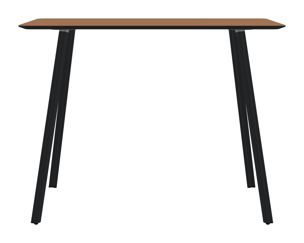 BEAM Table - Shape Square - Length 140,00 cm - Width 70,00 cm - Radius 4,00 cm - Thickness 2.1 cm - Freeform 1.00000000 - Surface Linoleum, 4003 Walnut - Core MDF - Edge MDF, Black - Profile Edge 25° / BEAM Table Legs - Material and Colour Aluminium, powder-coated, Black grey (RAL 7021) - Profile strength Standard - Height 102 cm - Set 4 Legs