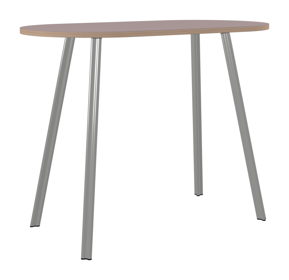 BEAM Table - Shape Square - Length 140,00 cm - Width 75,00 cm - Radius 36,60 cm - Thickness 2.6 cm - Freeform 1.00000000 - Surface Linoleum, 4010 Soft Lilac - Core Birch Plywood - Profile Edge 90° / BEAM Table Legs - Material and Colour Aluminium, matt anodised - Profile strength Standard - Height 102 cm - Set 4 Legs