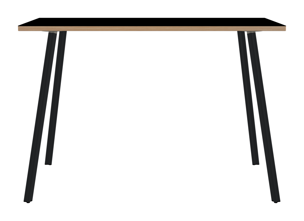 BEAM Table - Shape Square - Length 160,00 cm - Width 80,00 cm - Radius 1,00 cm - Thickness 3 cm - Surface Linoleum, 4023 Nero - Core Laminboard - Edge Wood, Larch - Profile Edge 90° / BEAM Table Legs - Material and Colour Aluminium, powder-coated, Black grey (RAL 7021) - Profile strength Standard - Height 102 cm - Set 4 Legs