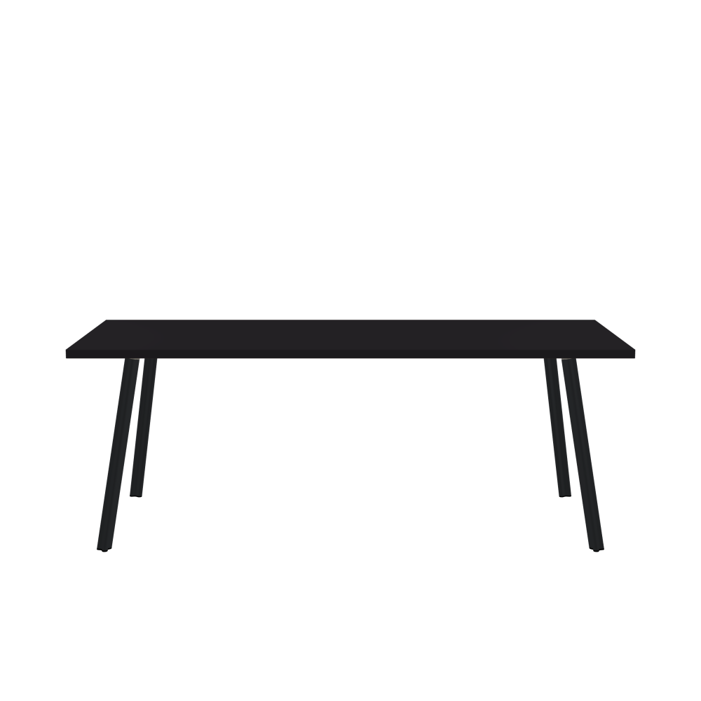 BEAM Table - Shape Square - Length 200.00 cm - Width 80.00 cm - Radius 0.30 cm - Thickness 3 cm - Surface Linoleum, 4166 Charcoal - Core Laminboard - Edge Linoleum, 4166 Charcoal - Profile Edge 90° / BEAM Table Legs - Material and Colour Aluminium, powder-coated, Black grey (RAL 7021) - Profile strength Standard - Height 71 cm - Set 4 Legs