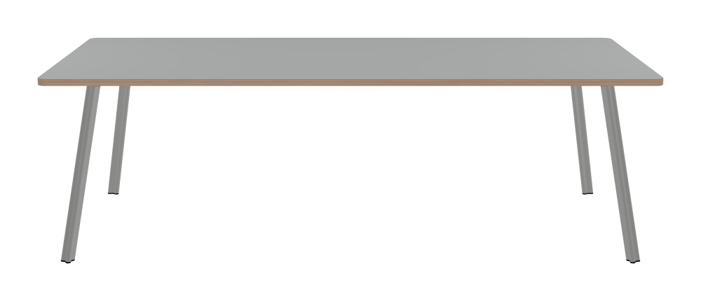 BEAM Table - Shape Square - Length 240,00 cm - Width 120,00 cm - Radius 4,00 cm - Thickness 2.6 cm - Freeform 1.00000000 - Surface Linoleum, 4132 Ash - Core Birch Plywood - Profile Edge 90° / BEAM Table Legs - Material and Colour Aluminium, matt anodised - Profile strength Standard - Height 71 cm - Set 4 Legs