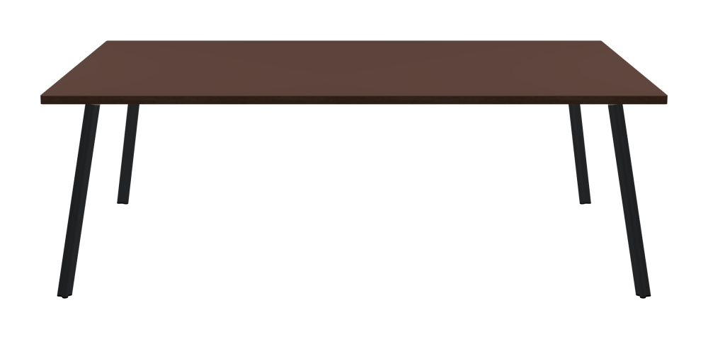 BEAM Table - Shape Square - Length 220,00 cm - Width 150,00 cm - Radius 1,00 cm - Thickness 3 cm - Surface Linoleum, 4009 Espresso - Core Laminboard - Edge Wood, Fumed Oak - Profile Edge 90° / BEAM Table Legs - Material and Colour Aluminium, powder-coated, Black grey (RAL 7021) - Profile strength Standard - Height 71 cm - Set 4 Legs