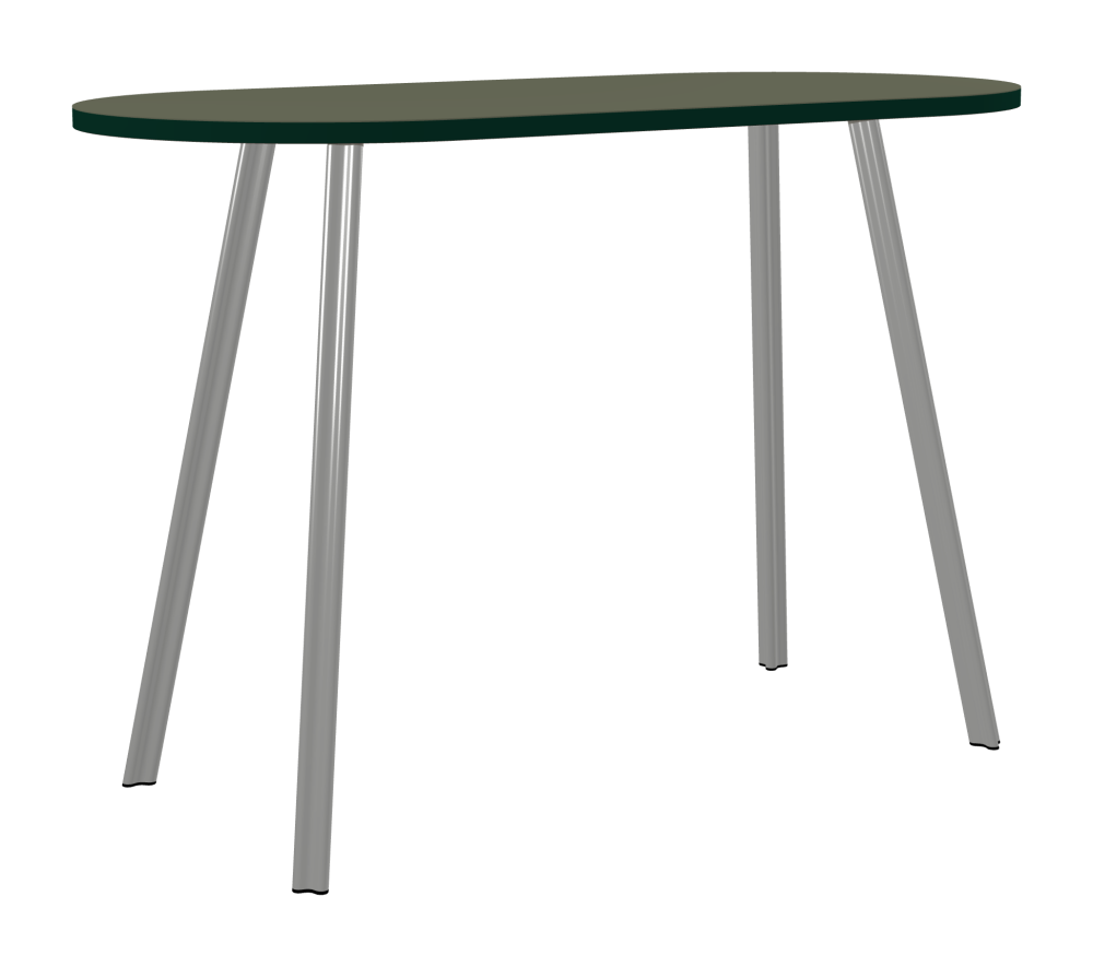 BEAM Table - Shape Square - Length 160,00 cm - Width 75,00 cm - Radius 37,50 cm - Thickness 3 cm - Freeform 1.00000000 - Surface Linoleum, 4184 Olive - Core Laminboard - Edge Linoleum, 4174 Conifer - Profile Edge 90° / BEAM Table Legs - Material and Colour Aluminium, matt anodised - Profile strength Standard - Height 102 cm - Set 4 Legs