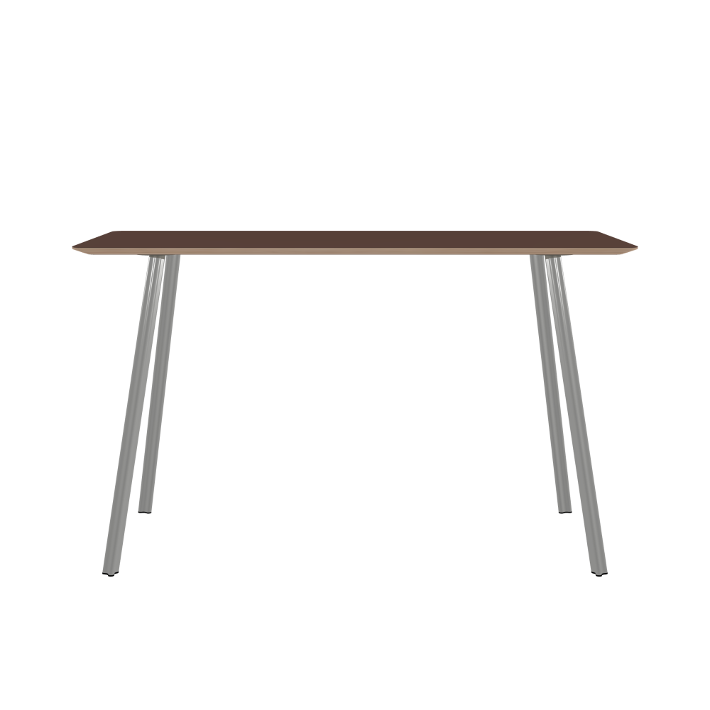 BEAM Tisch - Form Eckig - Länge 180,00 cm - Tiefe 80,00 cm - Radius 4,00 cm - Stärke 2,6 cm - Freiformfläche 1.00000000 - Oberseite Linoleum, 4009 Espresso - Kern Multiplex Birke - Kantenschräge 25° / BEAM Tischbeine - Material und Farbe Aluminium, matt eloxiert - Profilgröße Normal - Höhe 102 cm - Set 4 Tischbeine