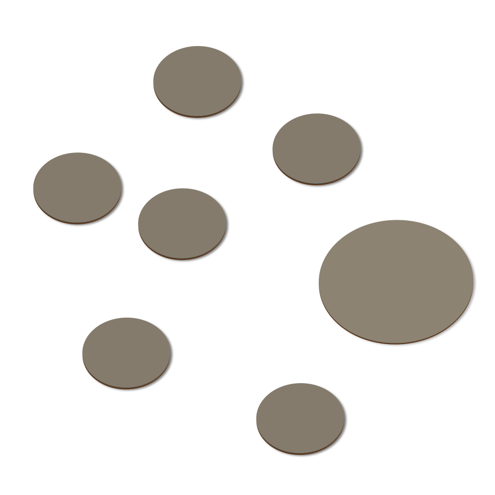Set aus sieben PAD-Untersetzern von Faust in 4011 Taupe ᴺᴱᵁ