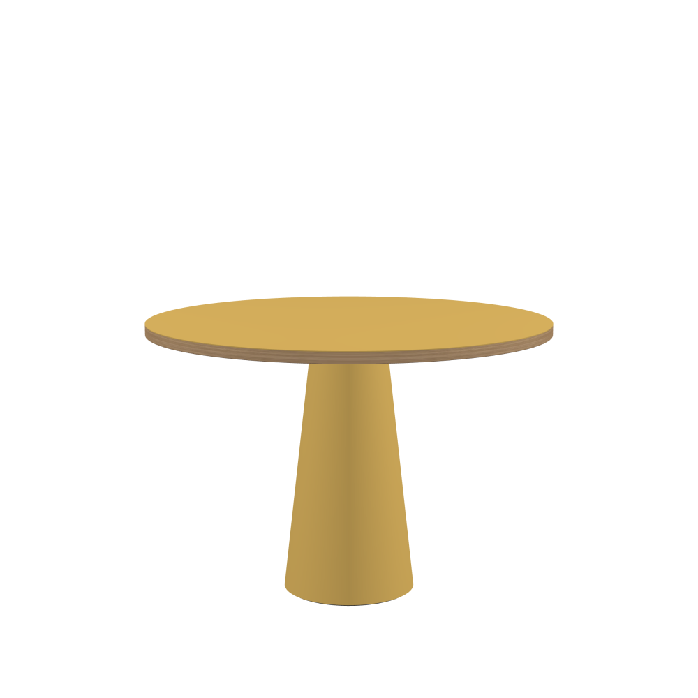 ALT Table - Shape Round - Length 110.00 cm - Width 110.00 cm - Thickness 3 cm - Freeform 1.00000000 - Surface Linoleum, S588 Pure Linoleum - Core Laminboard - Edge Wood, Oak - Profile Edge 90° / ALT Table Stand - Surface Linoleum, S588 Pure Linoleum - Size S: Ø 36 × H 72 cm