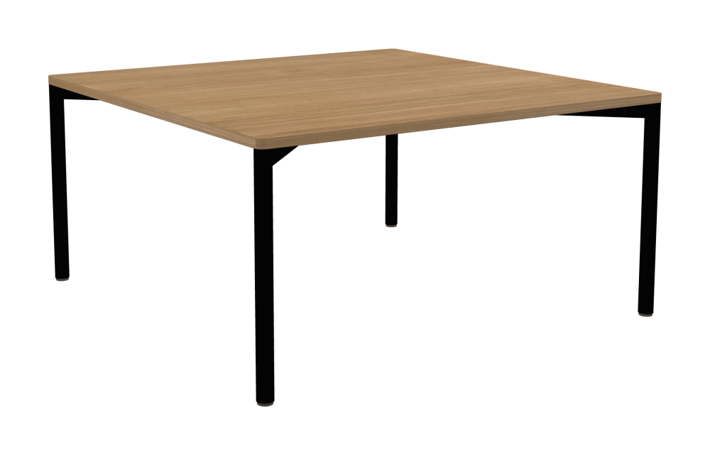 OUTLINE Tisch - Form Eckig - Länge 150,00 cm - Tiefe 150,00 cm - Radius 2,60 cm - Stärke 2,9 cm - Oberseite Holzfurnier, Eiche - Kern Stäbchenplatte - Kante Holz, Eiche - Kantenschräge 90°
