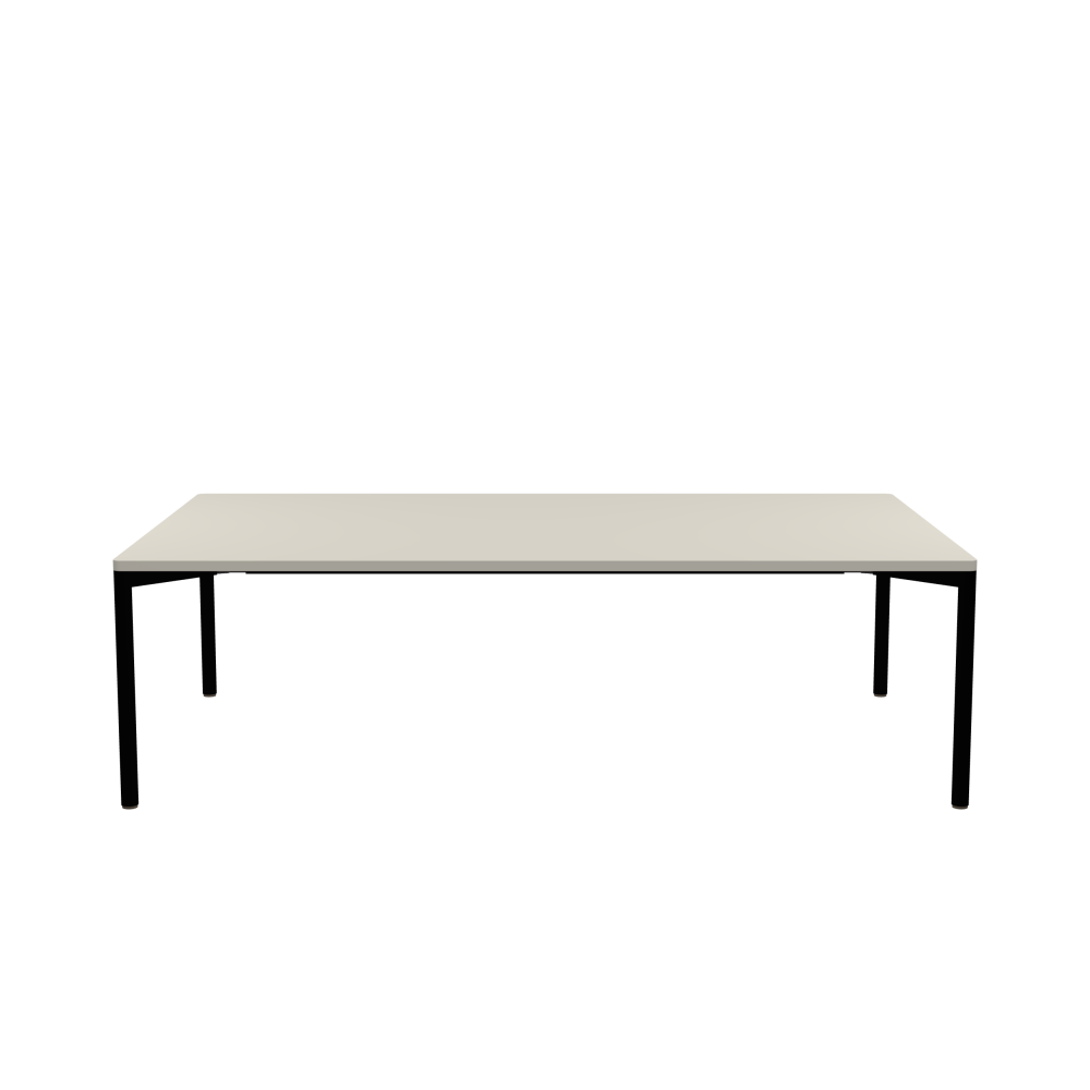 OUTLINE Table - Shape Square - Length 250.00 cm - Width 150.00 cm - Radius 2.60 cm - Thickness 3 cm - Surface Linoleum, 4176 Mushroom - Core Laminboard - Edge Linoleum, 4176 Mushroom - Profile Edge 90°