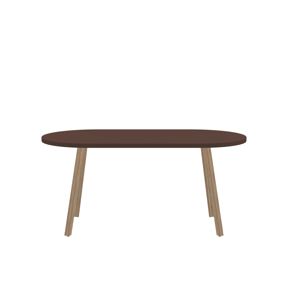 BEAM Table - Shape Square - Length 160.00 cm - Width 80.00 cm - Radius 40.00 cm - Thickness 3 cm - Freeform 1.00000000 - Surface Linoleum, 4009 Espresso - Core Laminboard - Edge Linoleum, 4009 Espresso - Profile Edge 90° / BEAM Table Legs - Material and Colour Wood, oak, matt oiled - Profile strength Standard - Height 71 cm - Set 4 Legs