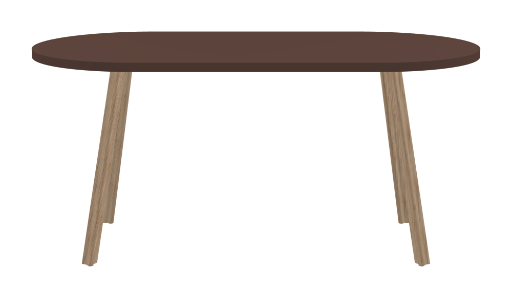 BEAM Table - Shape Square - Length 160,00 cm - Width 80,00 cm - Radius 40,00 cm - Thickness 3 cm - Freeform 1.00000000 - Surface Linoleum, 4009 Espresso - Core Laminboard - Edge Linoleum, 4009 Espresso - Profile Edge 90° / BEAM Table Legs - Material and Colour Wood, oak, matt oiled - Profile strength Standard - Height 71 cm - Set 4 Legs