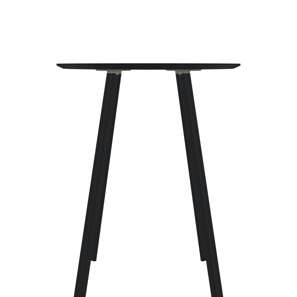 BEAM Tisch - Form Rund - Länge 85,00 cm - Tiefe 85,00 cm - Stärke 2,1 cm - Freiformfläche 1.00000000 - Oberseite Linoleum, 4166 Charcoal - Kern MDF - Kante MDF, Schwarz - Kantenschräge 25° / BEAM Tischbeine - Material und Farbe Aluminium, pulverbeschichtet, Schwarzgrau (RAL 7021) - Profilgröße Normal - Höhe 102 cm - Set 4 Tischbeine